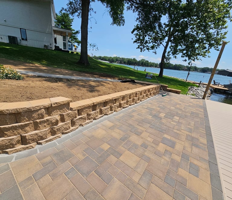 Custom lakeside patio