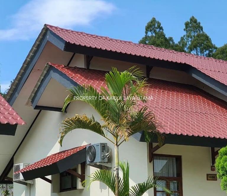 Genteng uPVC Royal Roof untuk bangunan villa pribadi di Bandung, Jawa Barat