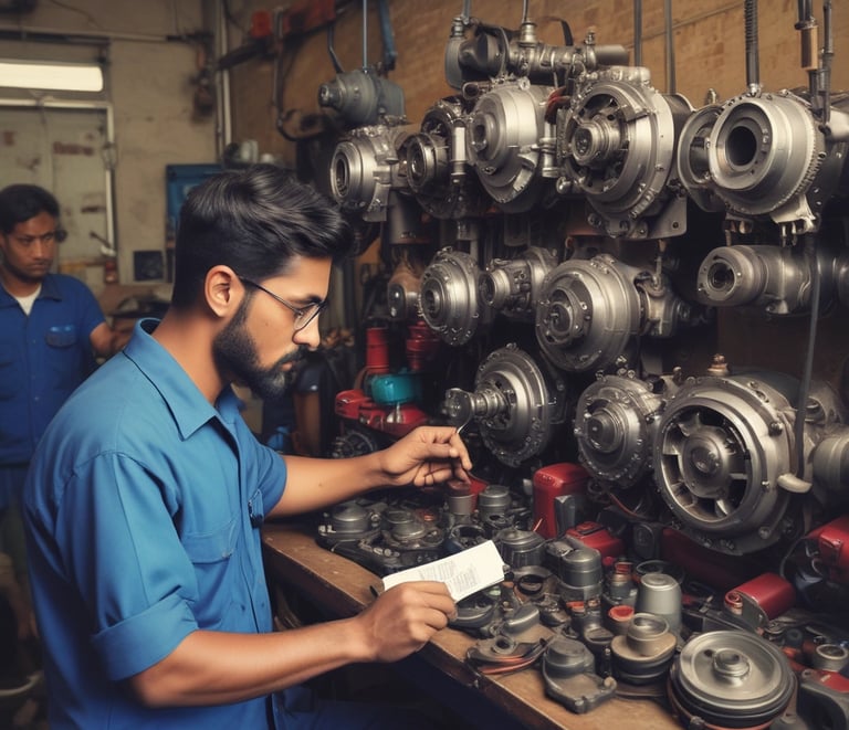 A vibrant street scene in an Indian neighborhood showing local vendors interacting with residents.