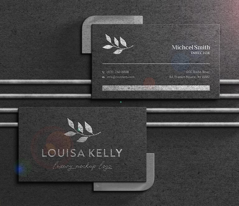 Carte de visite effet argenté