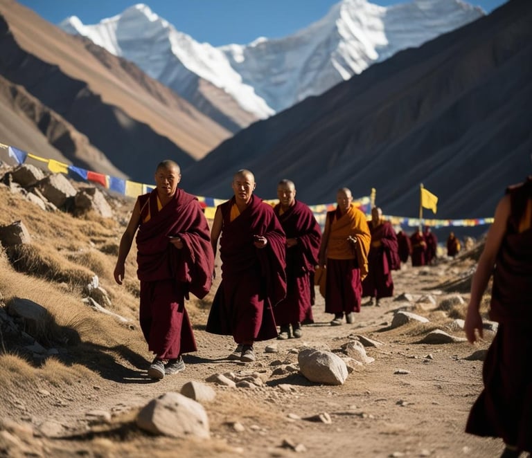 ladakh monks trekking