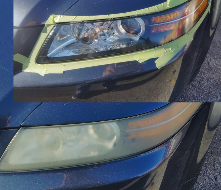 headlight cleaner, headlight polish, headlight restore, mobile headlight restoration LA SFV Van Nuys