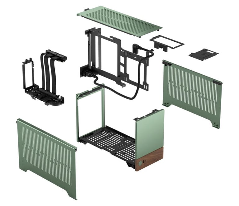Fractal design Terra Mini ITX case exploded view