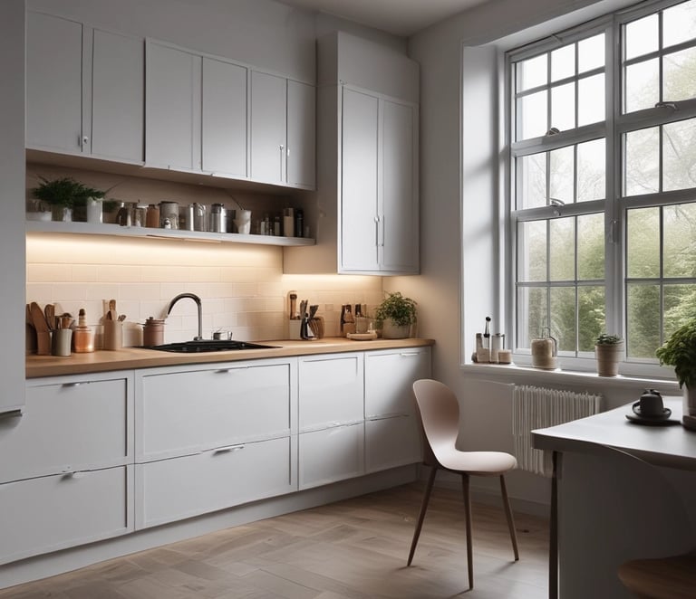 A modern architectural interior with large, curved glass panels and smooth, flowing walls. The design showcases a blend of metal, glass, and stone elements with natural light filtering through expansive windows. The space appears open and airy, with a focus on geometric and organic forms.