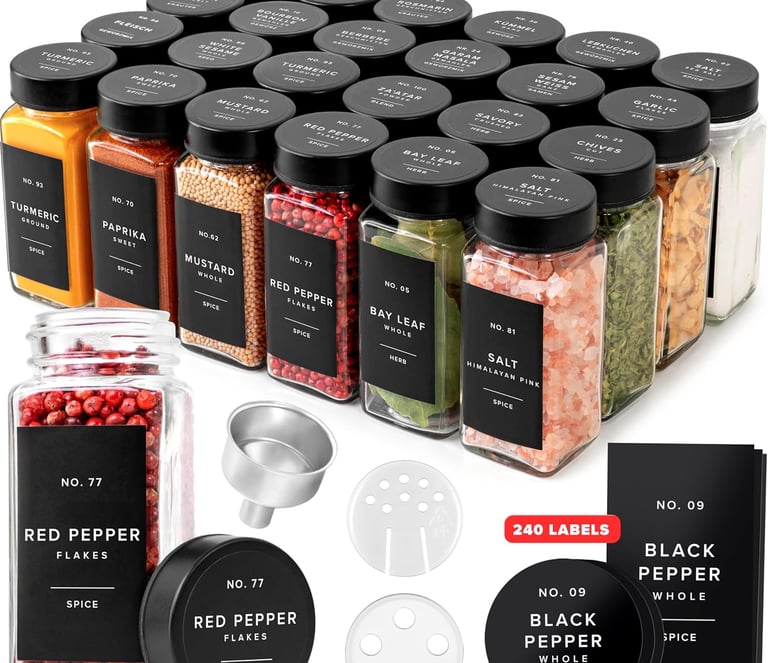 Glass Spice Jars with Label