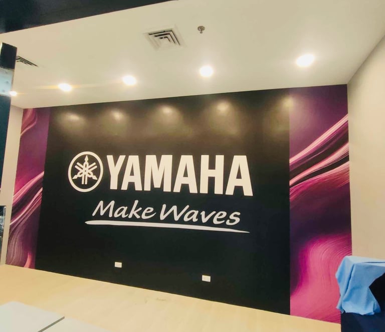 alt="Yamaha store wall mural Philippines"