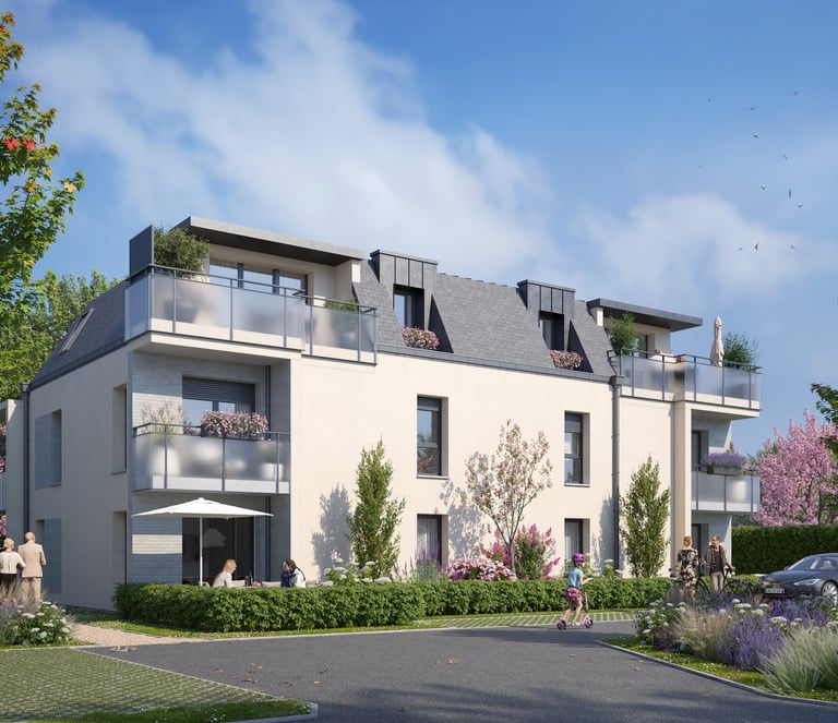 Résidence Orée avec appartements modernes et balcons, dans un environnement calme et verdoyant près 
