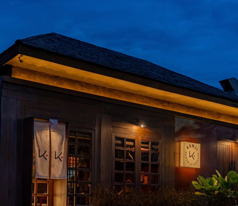 Kenji Ramen Bali dining space - contemporary Japanese restaurant design and ambiance