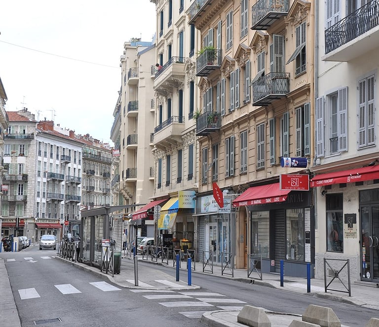 Rue Pastorelli in Nice, France during the day