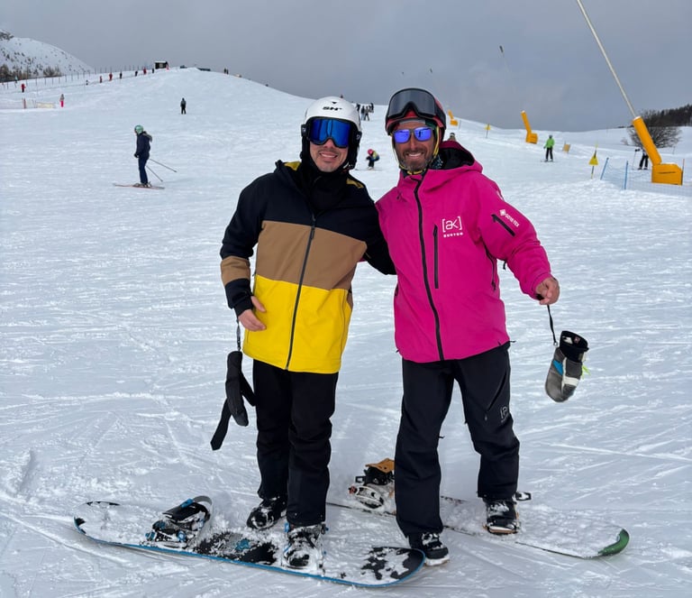 Lezioni di snowboard private individuali al campo scuola di Sestriere