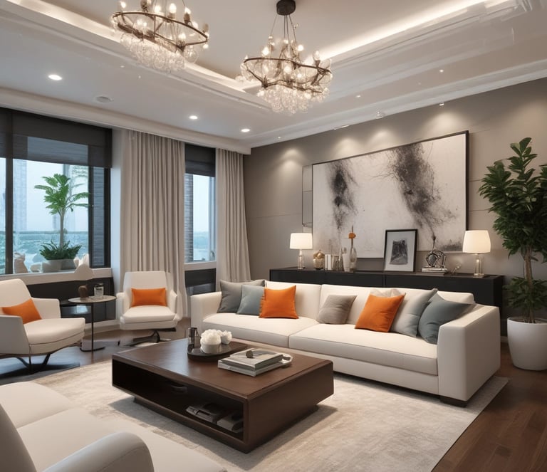 Bright living room with modern inventory