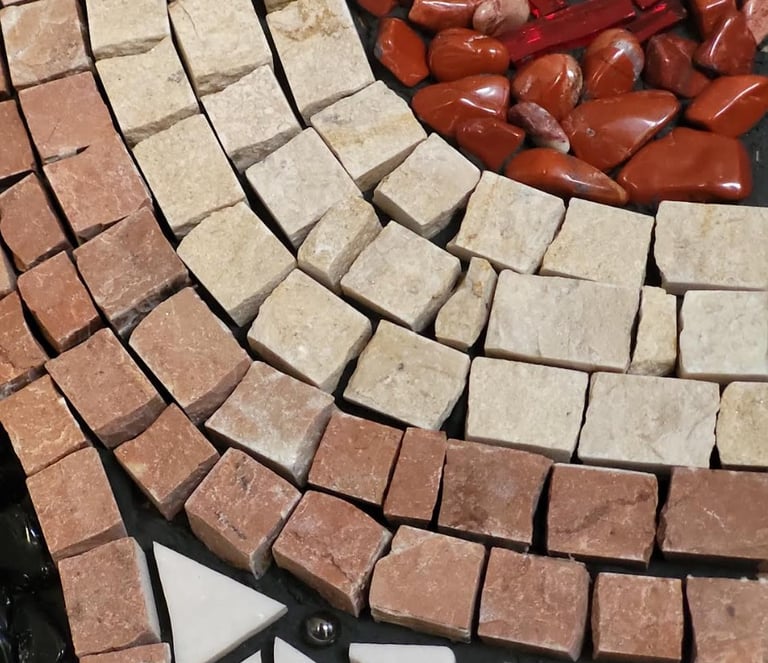 Détail d'une mosaique en marbre d'italie
