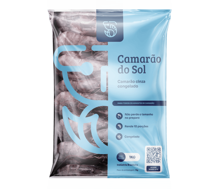 Camarão inteiro, sem cabeça e descascado – embalagens 1 kg para B2B