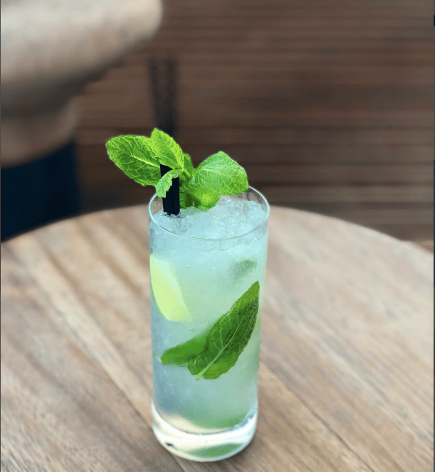 mint lime ginger beer apple juice refreshing long glass mocktail