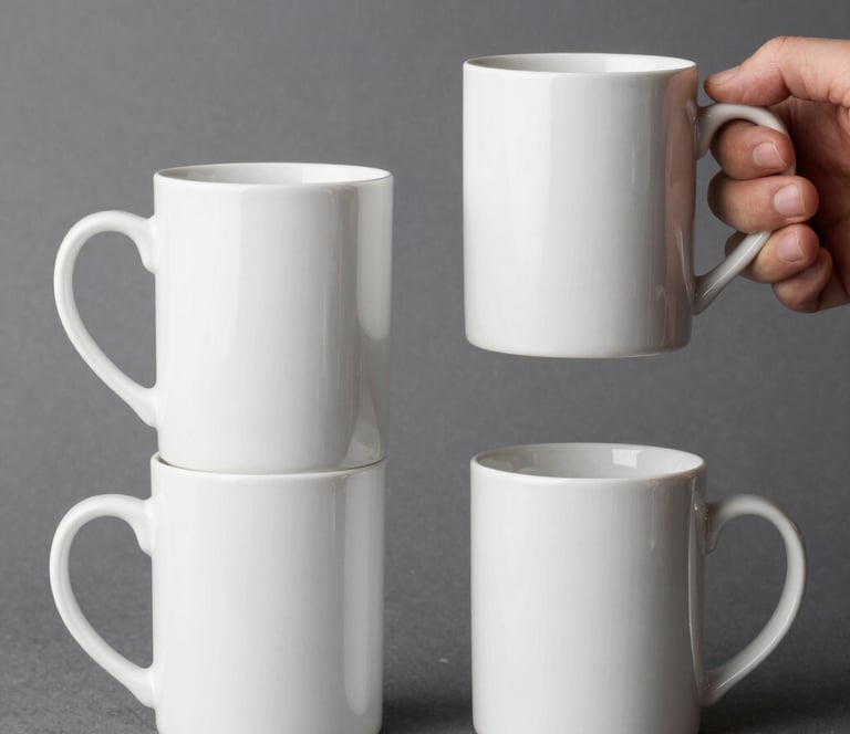 Vibrant sublimation designs printed on colorful tumblers and fabric.