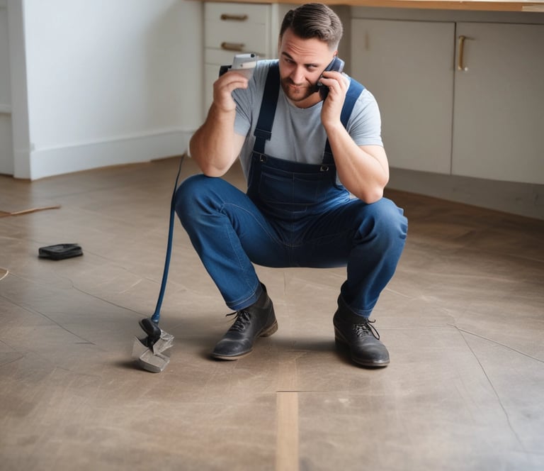 A modern floor restoration process in action.