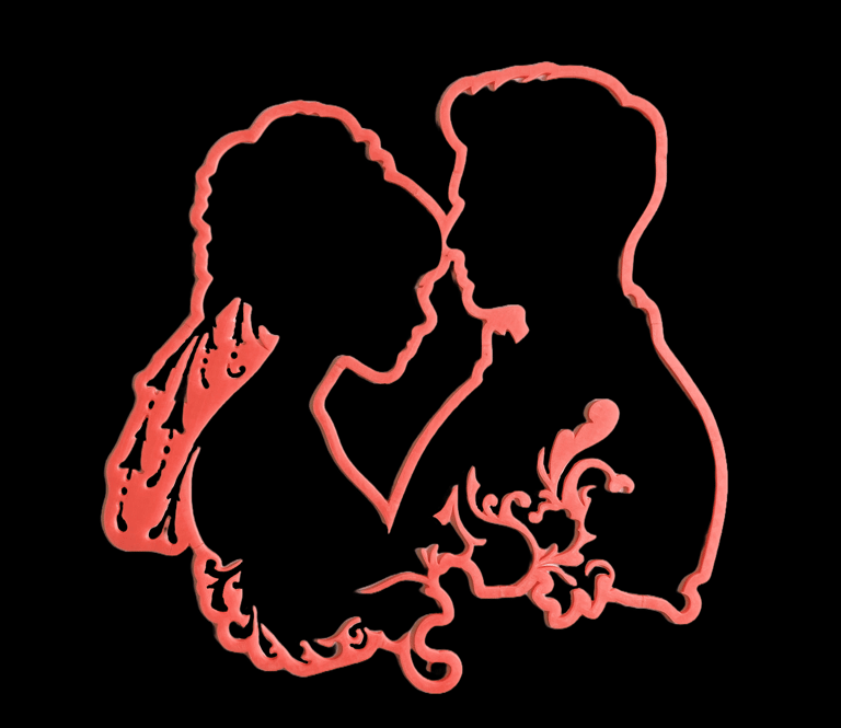 wedding couple wall art - glow in the dark