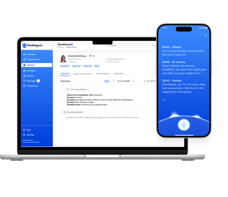MedIAgent es el asistente médico con IA que transcribe y resume consultas en tiempo real. 