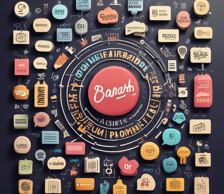 Two people are interacting with a laptop on a white standing desk. The laptop screen displays a webpage related to social wall solutions for hashtag campaigns. The setting appears to be a modern office with several chairs, tables, and a large plant in the background. One person is wearing a colorful floral top and the other is in a dark t-shirt.