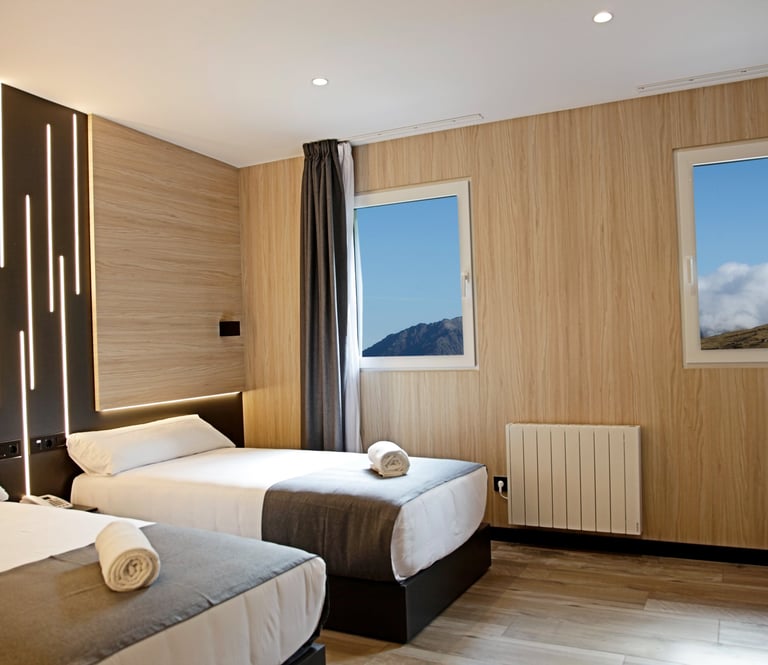 Habitación del Hotel Focus en el Pas de la Casa, Andorra. En los Pirineos