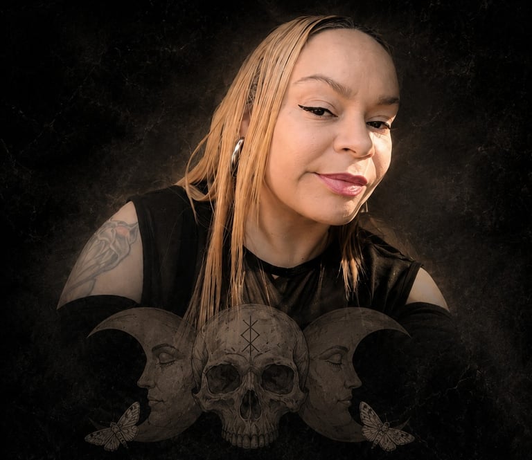 Blonde Puerto Rican woman in a black shirt; I. Burke