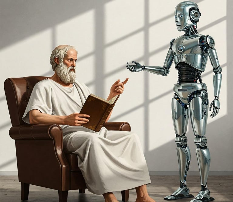 a man sitting in a chair with a book