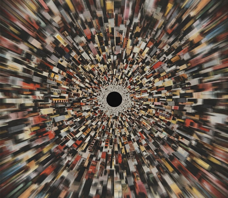 a circular shaped object with many different colored squares