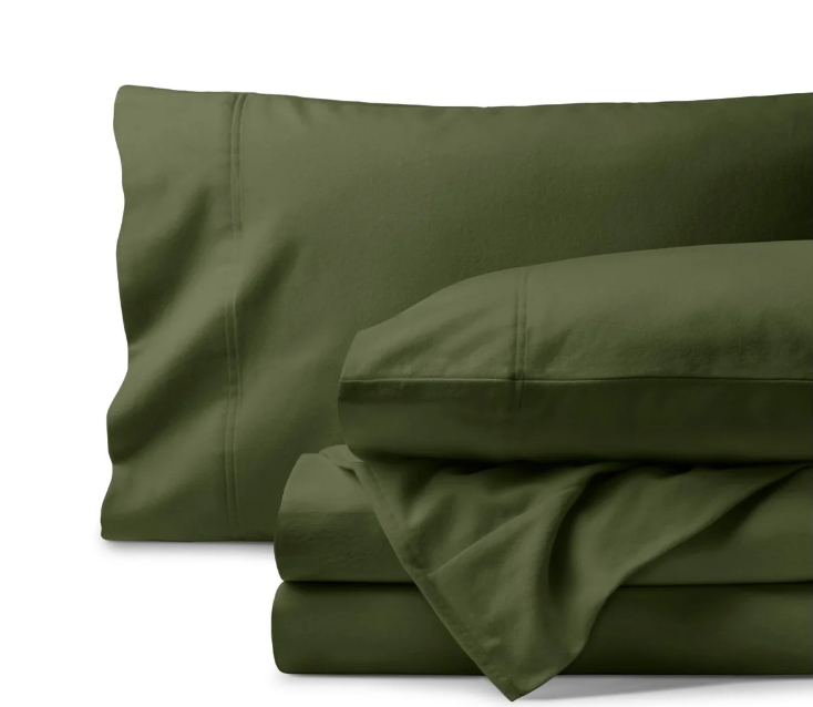 Thick organic cotton flannel sheets by Bare Home.