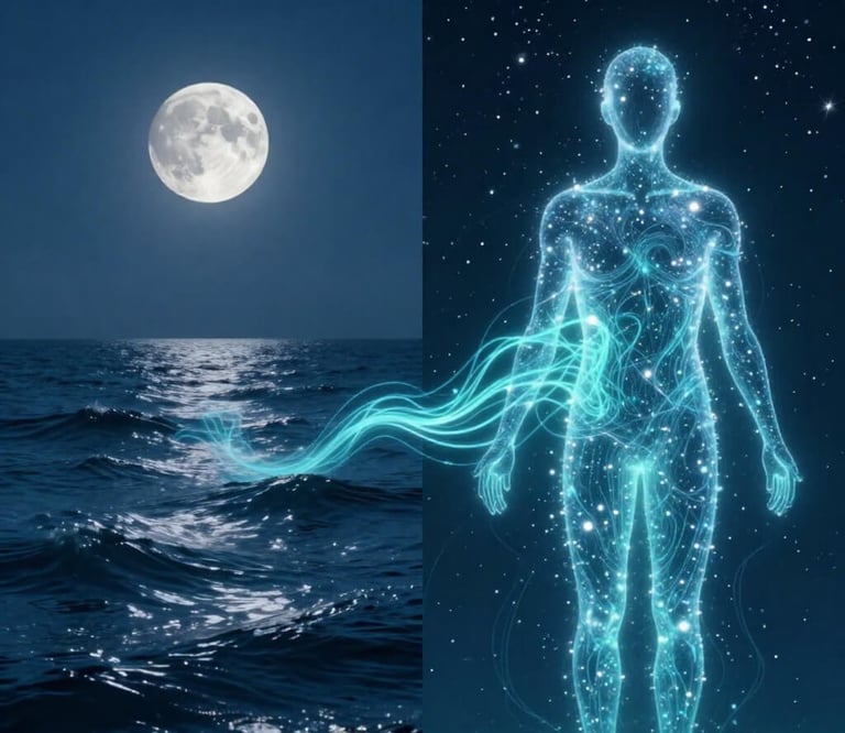 Moon gravitational pull affects human body water content and energy cycles