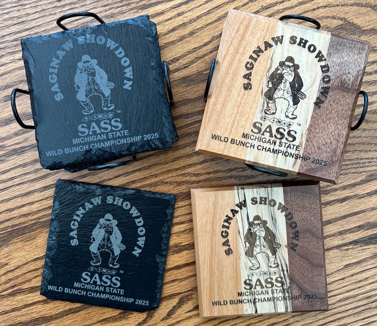 Saginaw Showdown engraved coasters