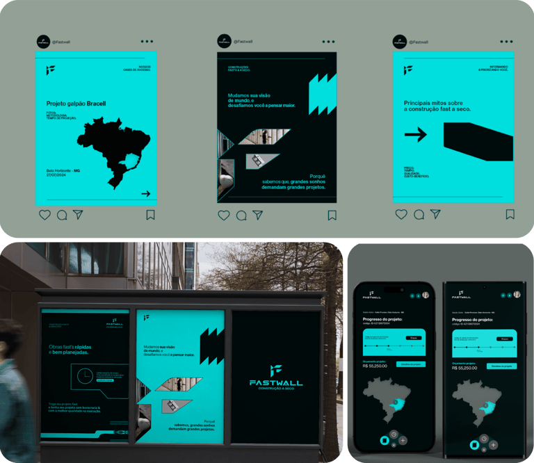 Projeto de branding realizado para Fastwall