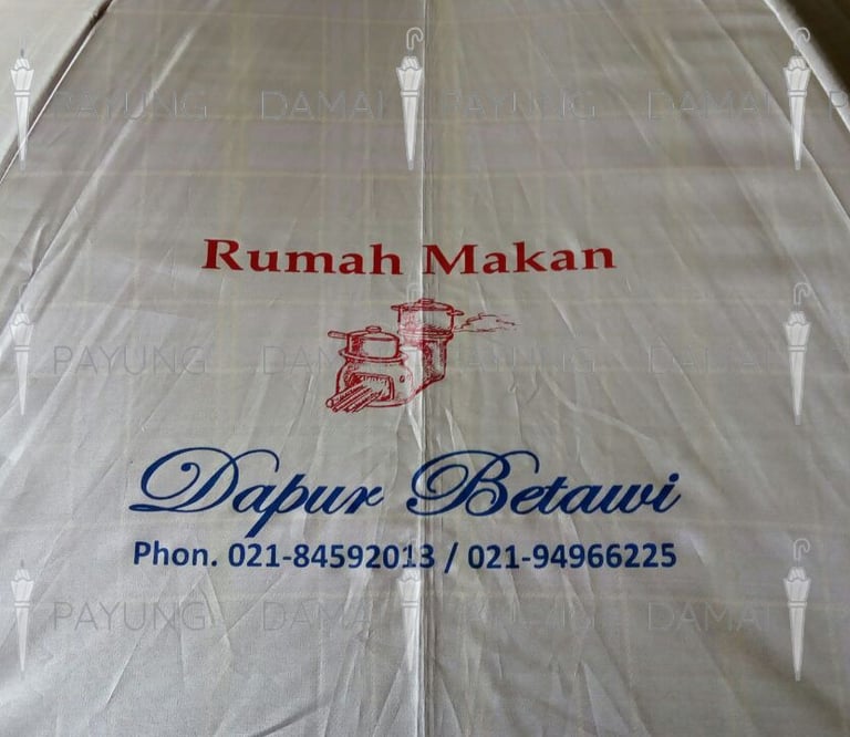 Payung promosi polos lipat jumbo silver