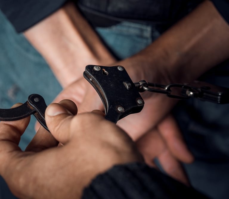 person about to be handcuffed