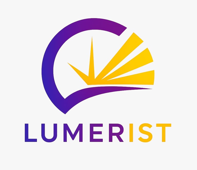 Dijital tarafta netlik sağlayan ve ekibinizle birlikte hareket eden Lumerist markası kurumsal logosu