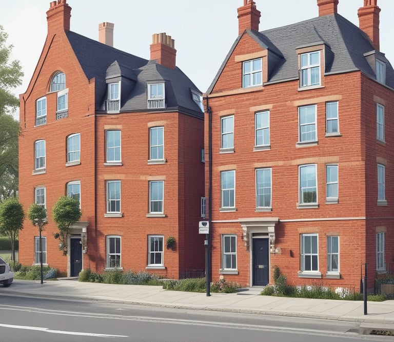 a very tall building with a sky background