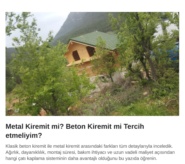 Metal Kiremit mi Beton Kiremit mi ?