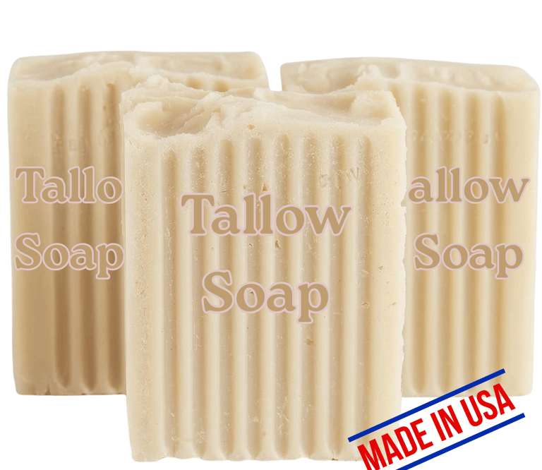 a Back2naturalness Tallow soap bar with a made in usa tag tag on it