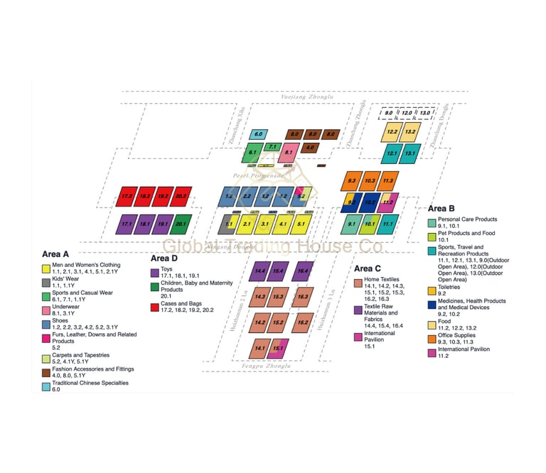 خريطة الطابق الأرضي لقسم المعرض في الدورة 136 لمعرض الصين للاستيراد والتصدير (المرحلة 3)