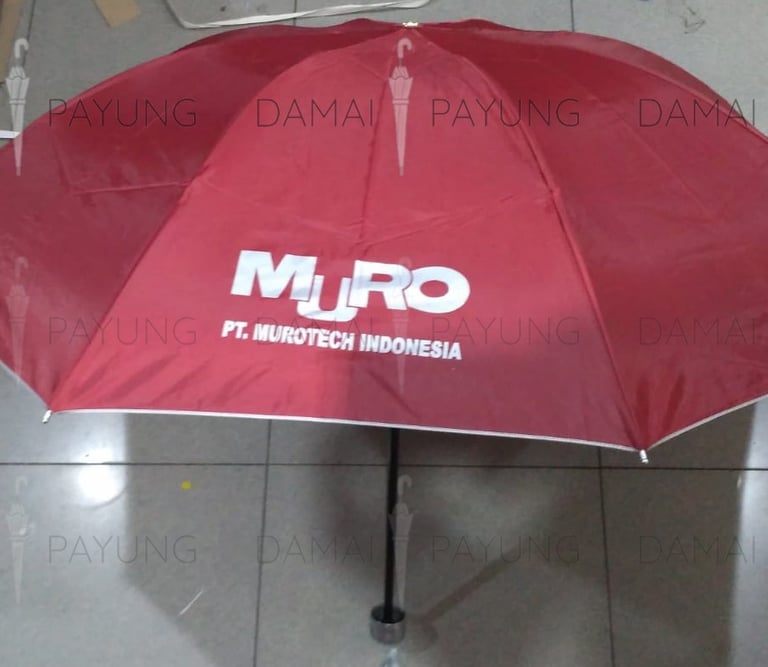 Payung promosi polos lipat warna lapis silver MUROTECH
