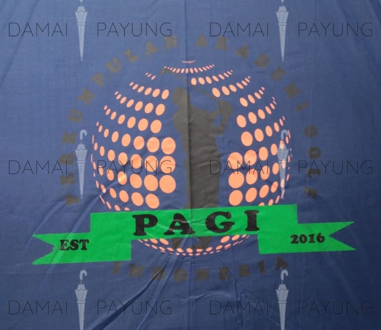Payung promosi polos golf navy silver PAGI
