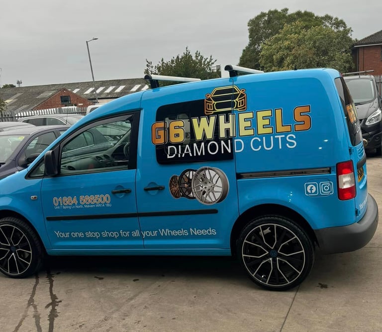 blue g6 wheels company van side profile