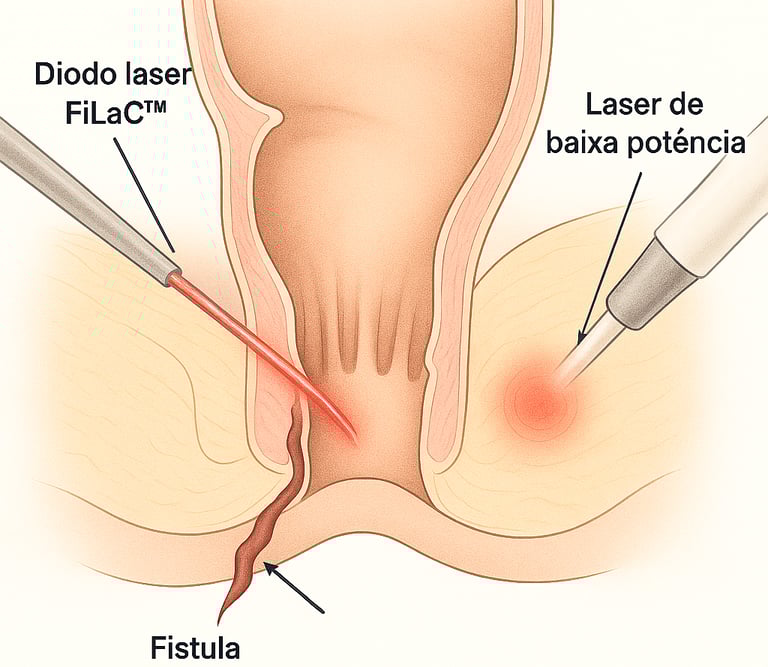 laser diodo e laser de baixa potencia no tratamento das fístulas anais