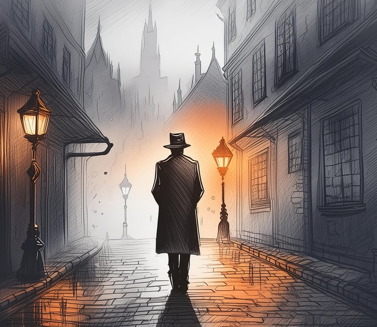 Así nos imaginamos que puede consolidarse el estilo de ilustración para nuestro libro sobre Sherlock