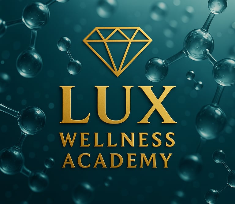a diamond logo Lux Wellness Academy