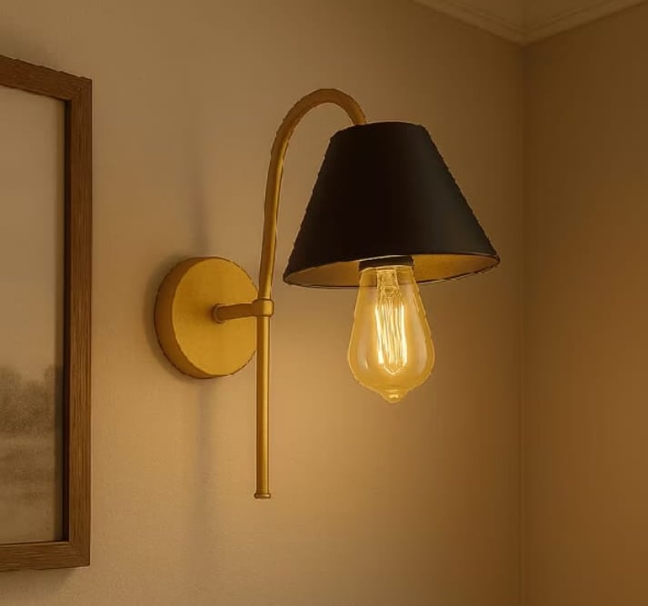 Luminária de Parede Arandela Slim Cúpula Injetada Escritório Abajur de Cabeceira Quarto Recepção