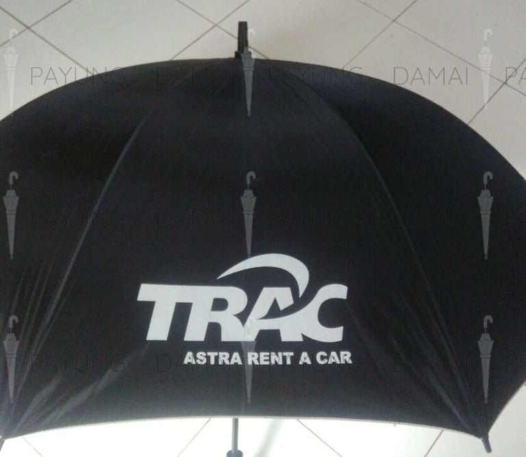 Payung promosi polos golf hitam silver Trac Astra detail