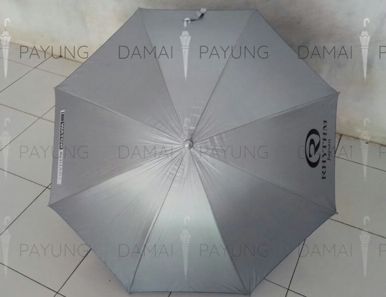 Payung promosi polos golf silver biru watch square atas