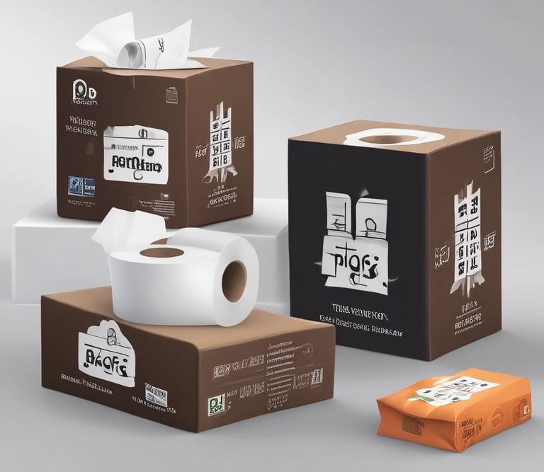 A professional team inspecting tissue paper quality in a clean manufacturing facility.