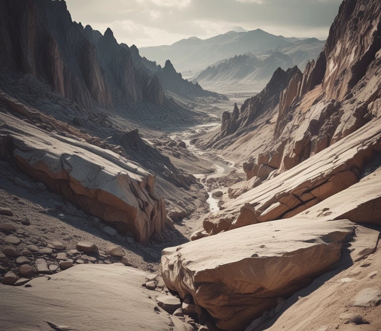 A professional geologist examining rock samples in a natural outdoor setting.