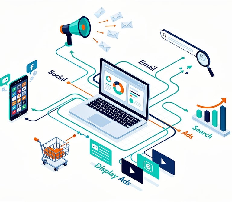 Digital marketing channels interaction explained with another diagram